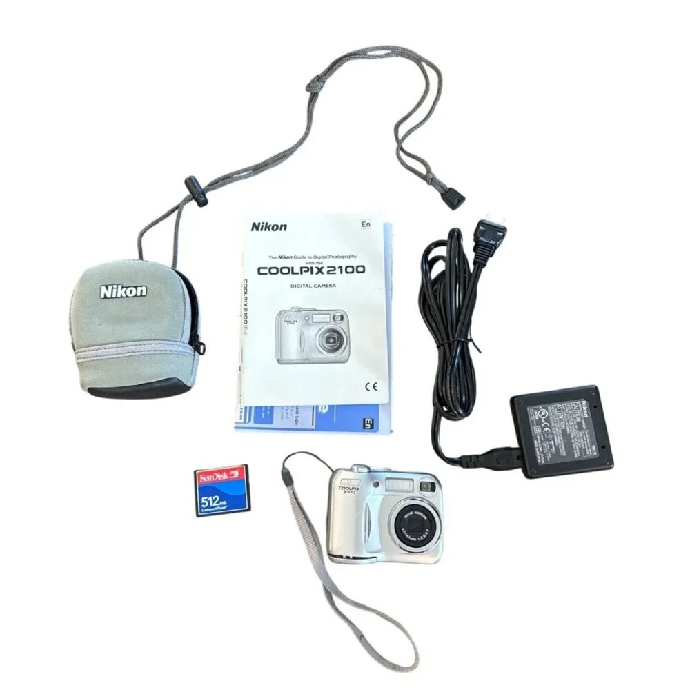 Nikon Coolpix 2100 Digital Camera With Accessories & Manuals